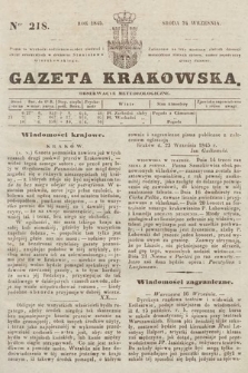 Gazeta Krakowska. 1845, nr 218