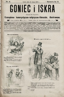 Goniec i Iskra : dziennik dla wszystkich : czasopismo humorystyczno-satyryczno-literackie, illustrowane. 1892, nr 6