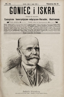 Goniec i Iskra : dziennik dla wszystkich : czasopismo humorystyczno-satyryczno-literackie, illustrowane. 1892, nr 14