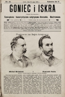 Goniec i Iskra : dziennik dla wszystkich : czasopismo humorystyczno-satyryczno-literackie, illustrowane. 1892, nr 16