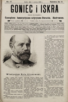 Goniec i Iskra : dziennik dla wszystkich : czasopismo humorystyczno-satyryczno-literackie, illustrowane. 1892, nr 17