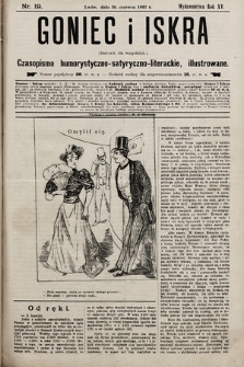 Goniec i Iskra : dziennik dla wszystkich : czasopismo humorystyczno-satyryczno-literackie, illustrowane. 1892, nr 19