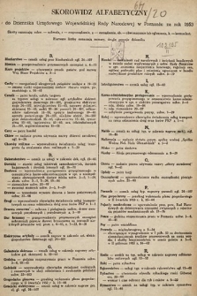 Dziennik Urzędowy Wojewódzkiej Rady Narodowej w Poznaniu. 1953, skorowidz alfabetyczny