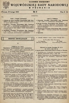 Dziennik Urzędowy Wojewódzkiej Rady Narodowej w Poznaniu. 1953, nr 3