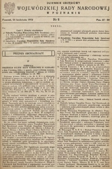 Dziennik Urzędowy Wojewódzkiej Rady Narodowej w Poznaniu. 1953, nr 8