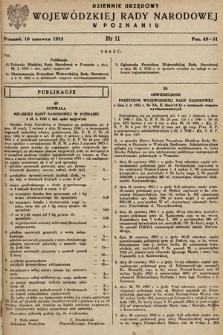Dziennik Urzędowy Wojewódzkiej Rady Narodowej w Poznaniu. 1953, nr 11