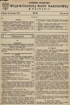 Dziennik Urzędowy Wojewódzkiej Rady Narodowej w Poznaniu. 1953, nr 15