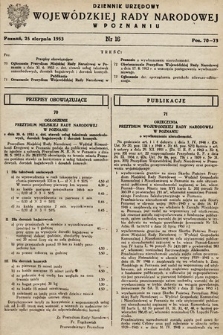 Dziennik Urzędowy Wojewódzkiej Rady Narodowej w Poznaniu. 1953, nr 16