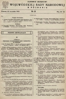 Dziennik Urzędowy Wojewódzkiej Rady Narodowej w Poznaniu. 1953, nr 18