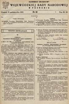 Dziennik Urzędowy Wojewódzkiej Rady Narodowej w Poznaniu. 1953, nr 20