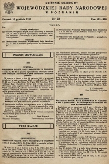 Dziennik Urzędowy Wojewódzkiej Rady Narodowej w Poznaniu. 1953, nr 23
