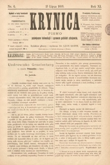Krynica : pismo poświęcone balneologii i sprawom polskich zdrojowisk. 1895, nr 6