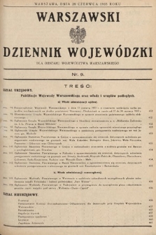 Warszawski Dziennik Wojewódzki : dla obszaru Województwa Warszawskiego. 1935, nr 9