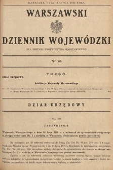 Warszawski Dziennik Wojewódzki : dla obszaru Województwa Warszawskiego. 1935, nr 10