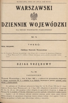 Warszawski Dziennik Wojewódzki : dla obszaru Województwa Warszawskiego. 1935, nr 11