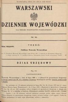 Warszawski Dziennik Wojewódzki : dla obszaru Województwa Warszawskiego. 1935, nr 16