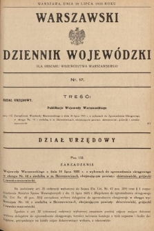 Warszawski Dziennik Wojewódzki : dla obszaru Województwa Warszawskiego. 1935, nr 17