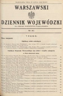 Warszawski Dziennik Wojewódzki : dla obszaru Województwa Warszawskiego. 1935, nr 20