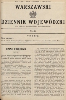 Warszawski Dziennik Wojewódzki : dla obszaru Województwa Warszawskiego. 1935, nr 21