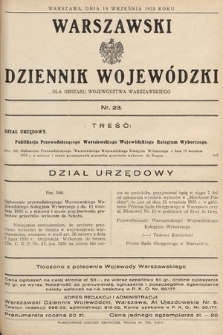 Warszawski Dziennik Wojewódzki : dla obszaru Województwa Warszawskiego. 1935, nr 23