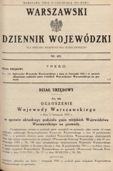 Warszawski Dziennik Wojewódzki : dla obszaru Województwa Warszawskiego. 1935, nr 26