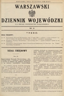 Warszawski Dziennik Wojewódzki : dla obszaru Województwa Warszawskiego. 1936, nr 3
