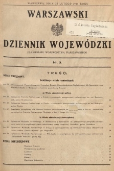 Warszawski Dziennik Wojewódzki : dla obszaru Województwa Warszawskiego. 1937, nr 2