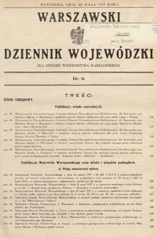 Warszawski Dziennik Wojewódzki : dla obszaru Województwa Warszawskiego. 1937, nr 8
