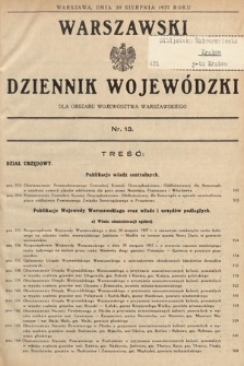 Warszawski Dziennik Wojewódzki : dla obszaru Województwa Warszawskiego. 1937, nr 13
