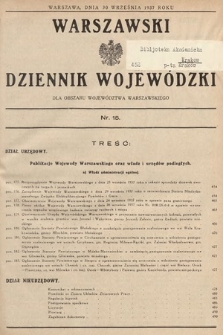 Warszawski Dziennik Wojewódzki : dla obszaru Województwa Warszawskiego. 1937, nr 15