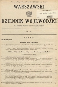 Warszawski Dziennik Wojewódzki : dla obszaru Województwa Warszawskiego. 1937, nr 17