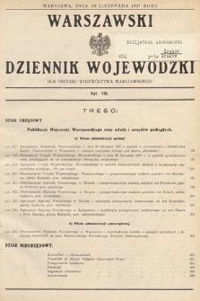 Warszawski Dziennik Wojewódzki : dla obszaru Województwa Warszawskiego. 1937, nr 19