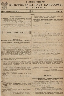 Dziennik Urzędowy Wojewódzkiej Rady Narodowej w Poznaniu. 1958, nr 4