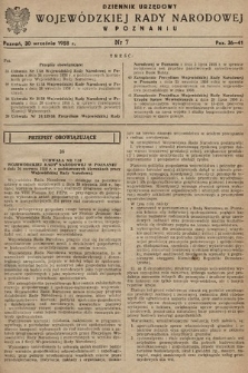 Dziennik Urzędowy Wojewódzkiej Rady Narodowej w Poznaniu. 1958, nr 7