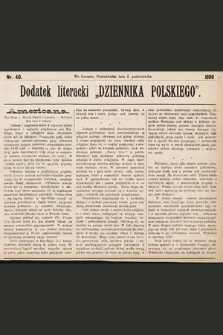 Dodatek Literacki „Dziennika Polskiego”. 1890, nr 40