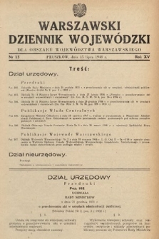 Warszawski Dziennik Wojewódzki : dla obszaru Województwa Warszawskiego. 1948, nr 13