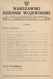 Warszawski Dziennik Wojewódzki : dla obszaru Województwa Warszawskiego. 1948, nr 18