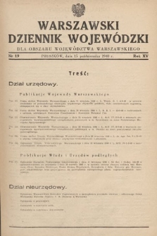 Warszawski Dziennik Wojewódzki : dla obszaru Województwa Warszawskiego. 1948, nr 19