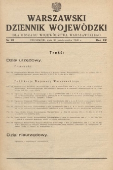 Warszawski Dziennik Wojewódzki : dla obszaru Województwa Warszawskiego. 1948, nr 20