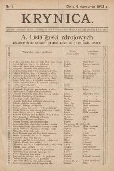 Krynica. 1902, nr 1