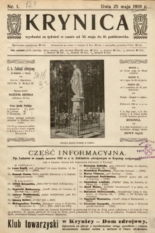 Krynica. 1910, nr 1