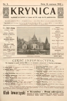 Krynica. 1910, nr 5