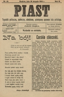 Piast : tygodnik polityczny, społeczny, oświatowy, poświęcony sprawom ludu polskiego. 1914, nr 35