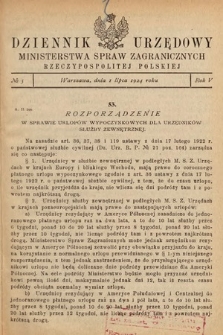 Dziennik Urzędowy Ministerstwa Spraw Zagranicznych Rzeczypospolitej Polskiej. 1924, nr 5