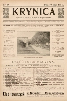 Krynica. 1911, nr 10
