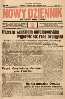 Nowy Dziennik (wydanie wieczorne). 1937, nr 274