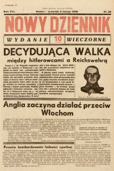 Nowy Dziennik (wydanie wieczorne). 1938, nr 34