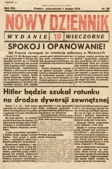 Nowy Dziennik (wydanie wieczorne). 1938, nr 38
