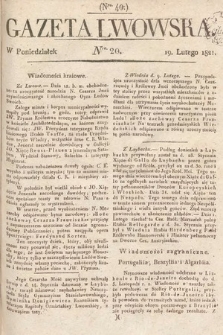 Gazeta Lwowska. 1821, nr 20