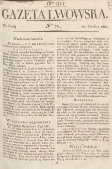 Gazeta Lwowska. 1821, nr 70